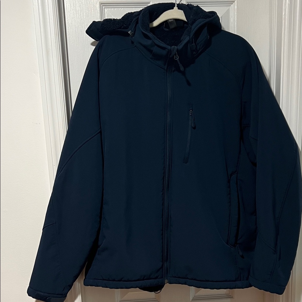 Kirkland Signature Men's Navy Hooded Jacket - Picture 1 of 6